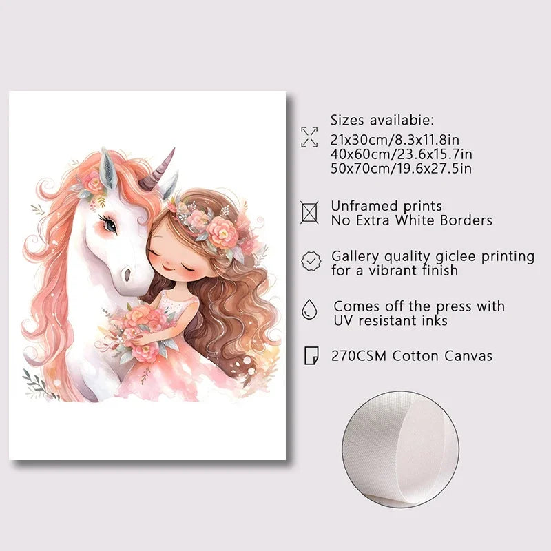Butterfly Unicorn Wall Art for Girls