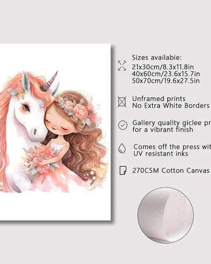 Pink Ballerina Unicorn Wall Art