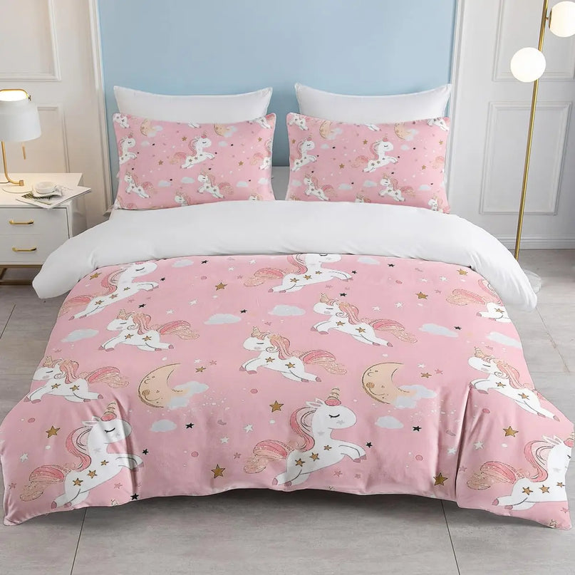 Pink Moon Sleeping Unicorn Bedding
