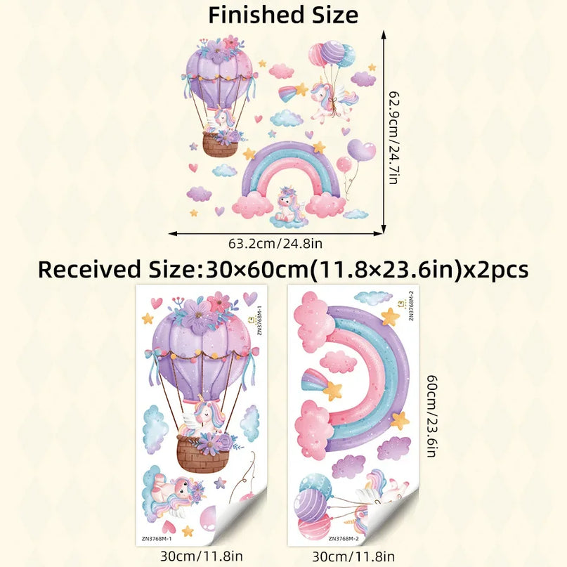 Unicorn Rainbow Wall Sticker Set