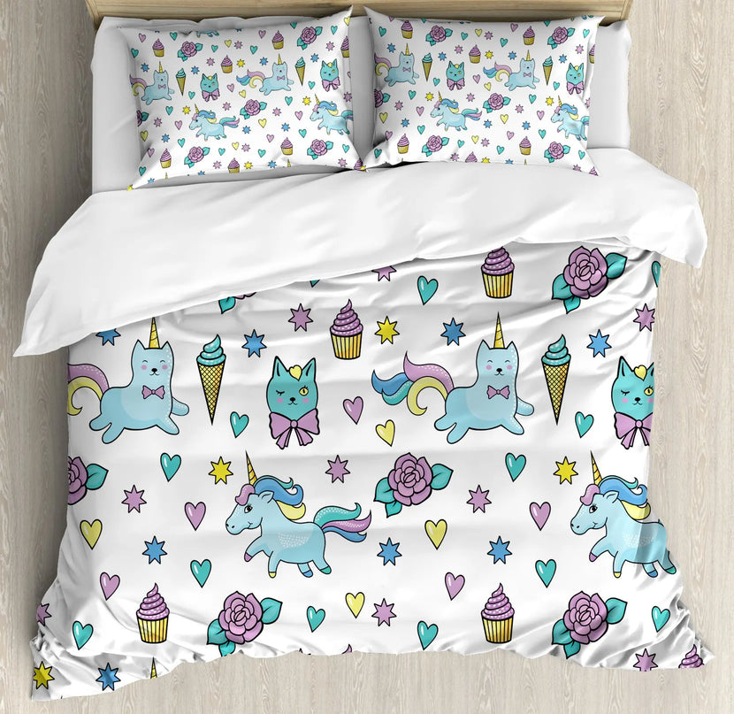Kawaii Unicorn Cat Bedding