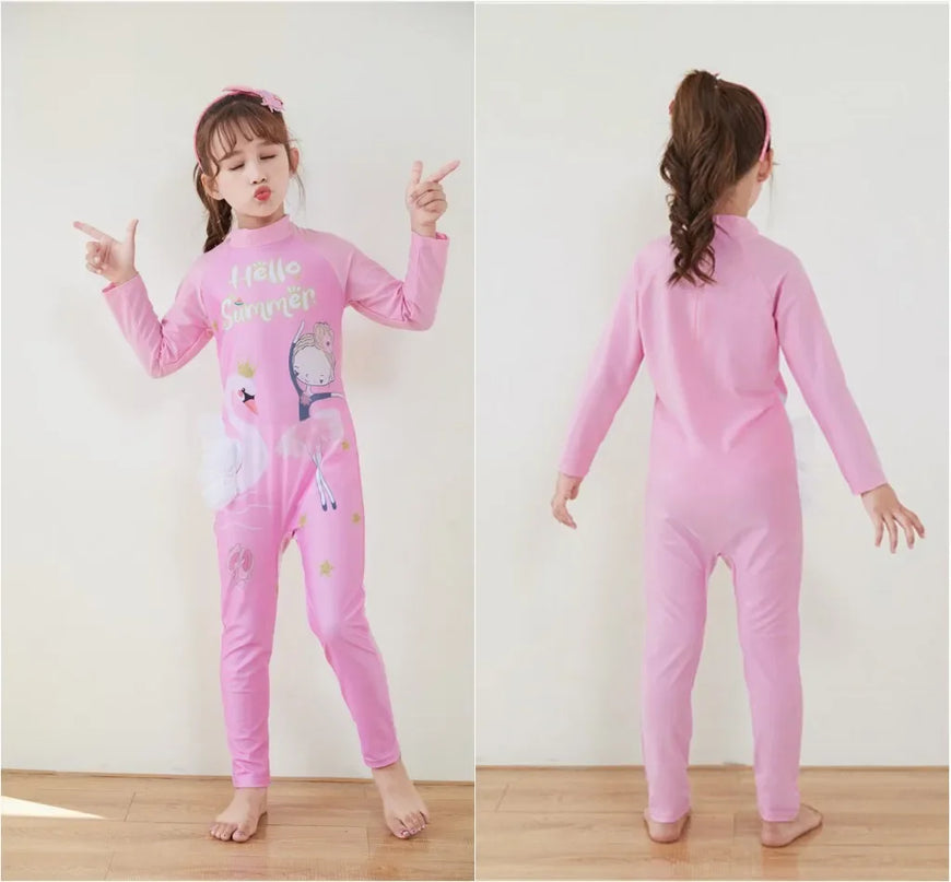 Pink Unicorn Infant Swimsuit Set