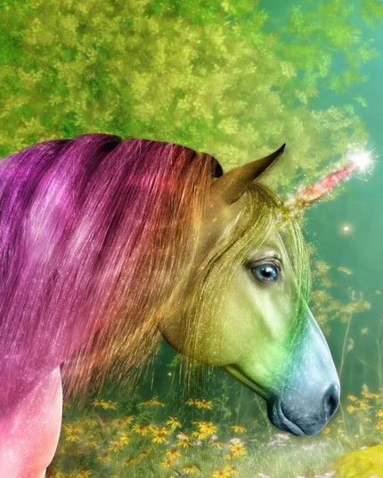 Rainbow Unicorn Forest Wall Art
