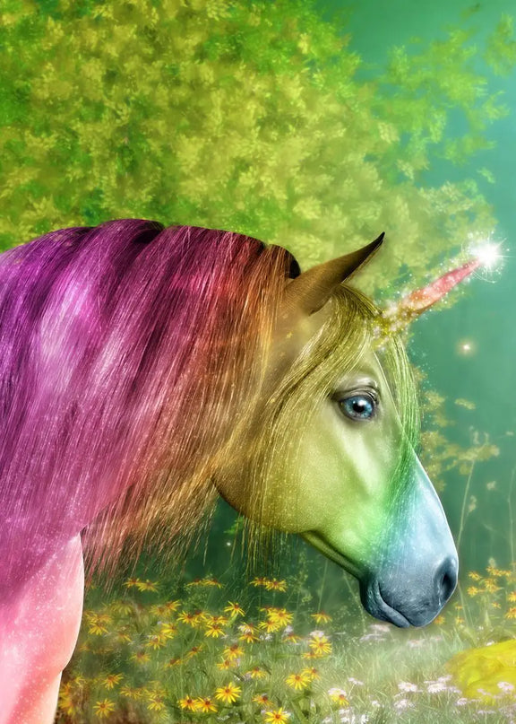 Rainbow Unicorn Forest Wall Art