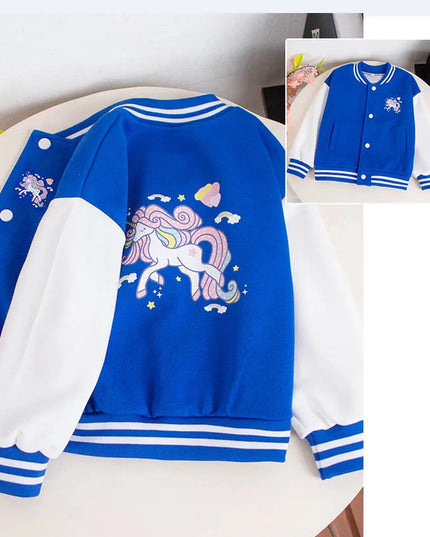 Blue Varsity Unicorn Jacket