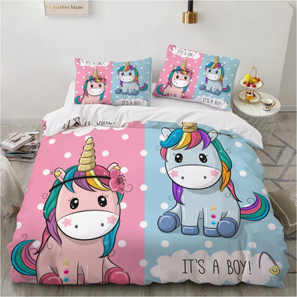 Boy Girl Twin Unicorn Bedding