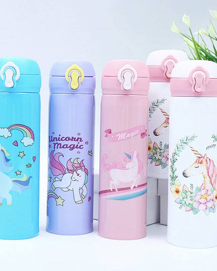 Floral Cute Unicorn Water Bottle