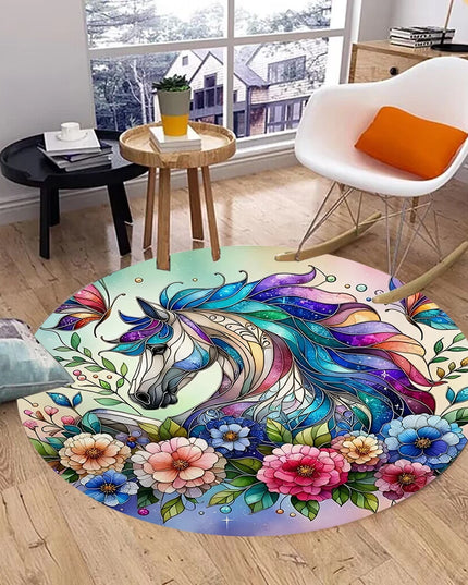 Stained Glass Unicorn Rug
