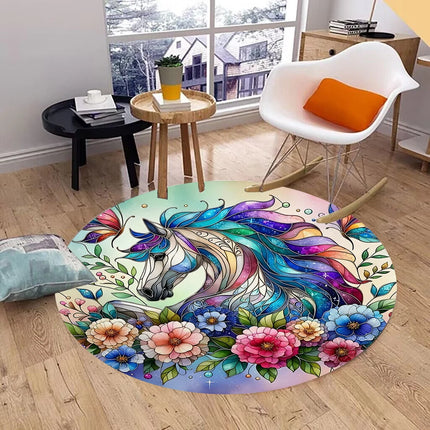 Stained Glass Unicorn Rug
