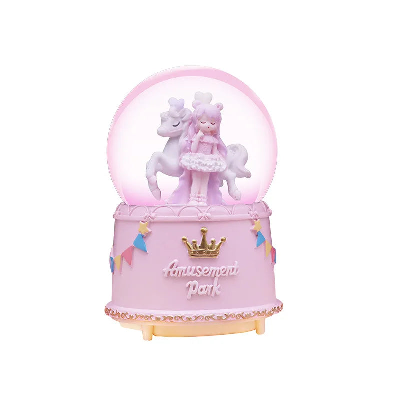 Dreamy Pink Unicorn Snow Globe