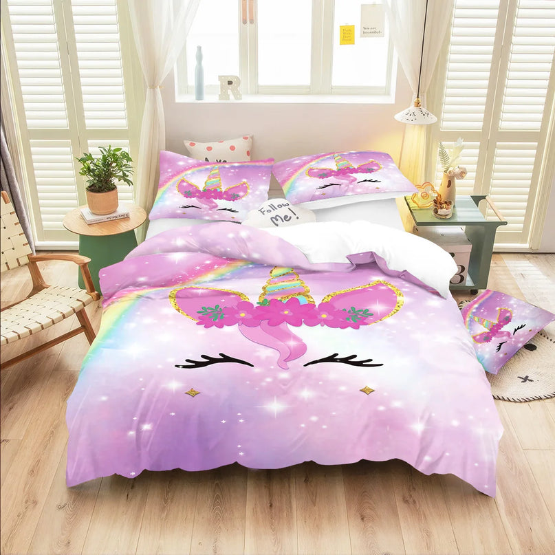 Sparkly Purple Unicorn Bedding