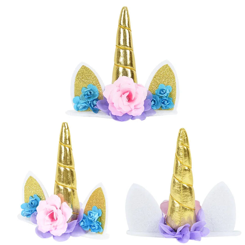 Full Gold Glitter Unicorn Cake Topper