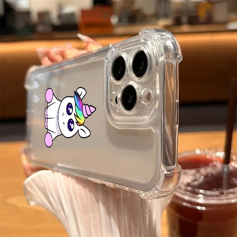 Happy Rainbow Unicorn Clear Case