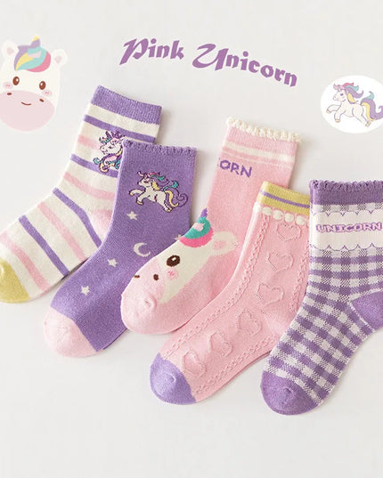 5-Pack Unicorn Socks for Kids