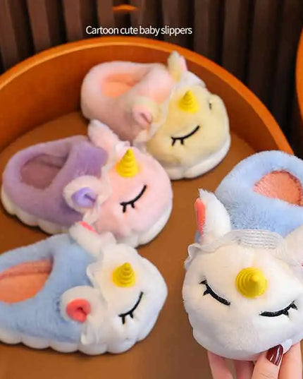 Soft Pink Unicorn Kids Slippers
