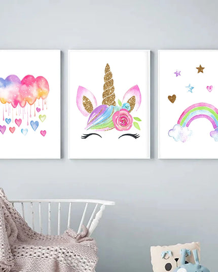 Glitter Unicorn Face Wall Art