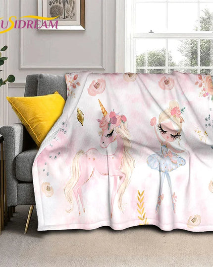 Ballet Girl and Unicorn Blanket