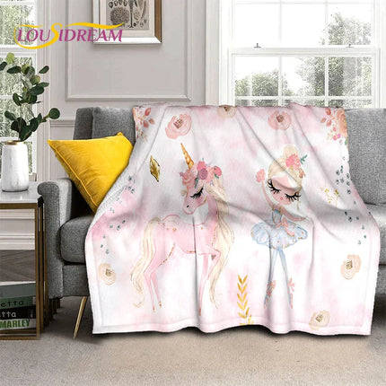 Ballet Girl and Unicorn Blanket