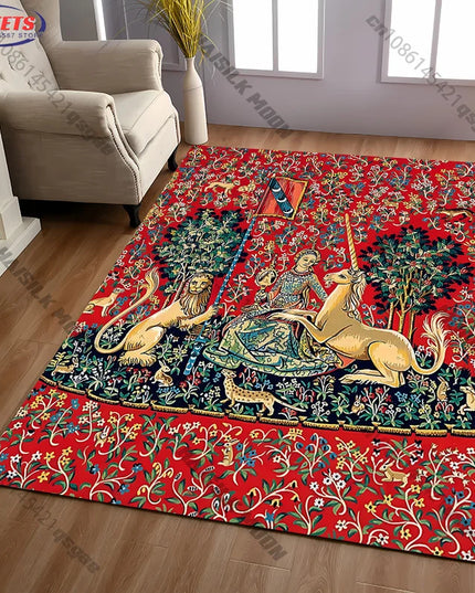 Lady and Unicorn Tapestry Rug