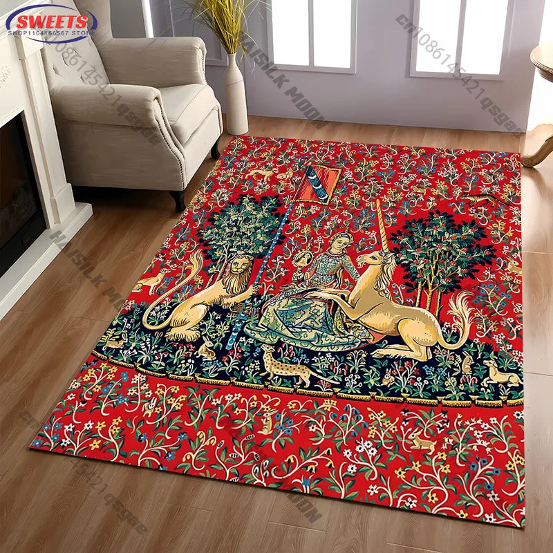 Lady and Unicorn Tapestry Rug