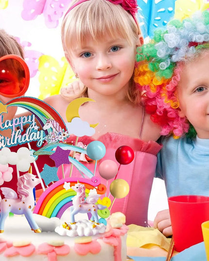 23-Piece Unicorn Party Cake Topper