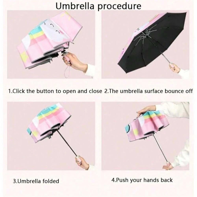 Cute Pink Unicorn Umbrella