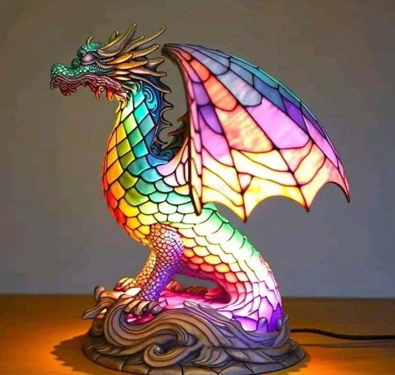 Stained Glass Unicorn Table Lamp