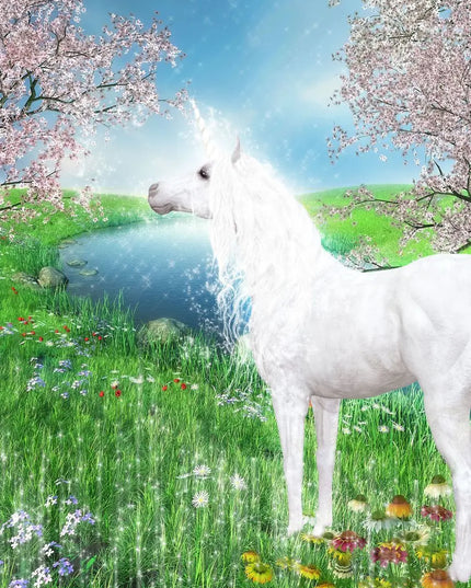 Unicorn Mural Wall Art, Spring Garden