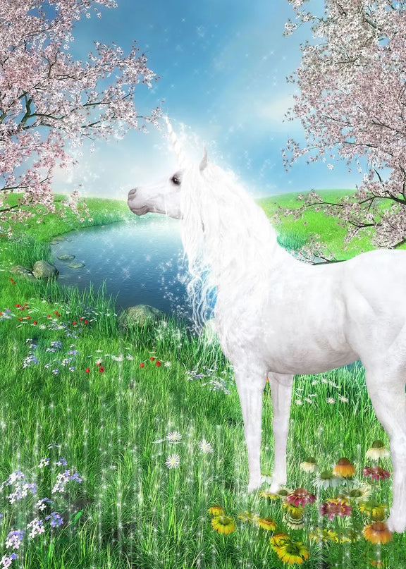 Unicorn Mural Wall Art, Spring Garden
