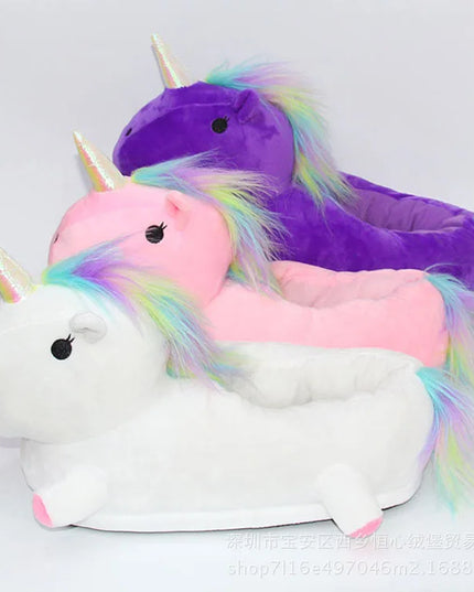 Chunky Purple Unicorn Slippers