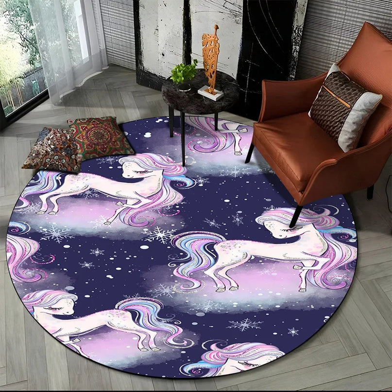 Purple Balloon Unicorn Rug