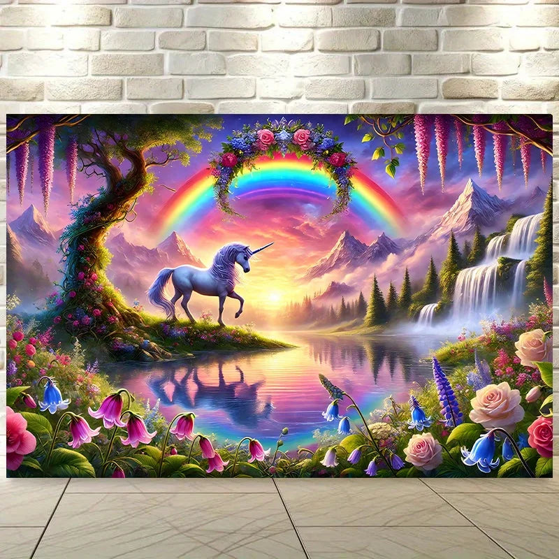 Magical Rainbow Unicorn Tapestry