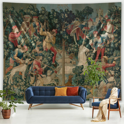 Red Unicorn Tapestry for Bold Walls