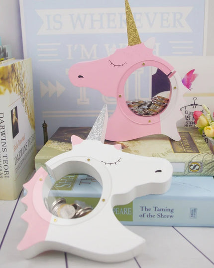 Sparkly Unicorn Head Piggy Bank