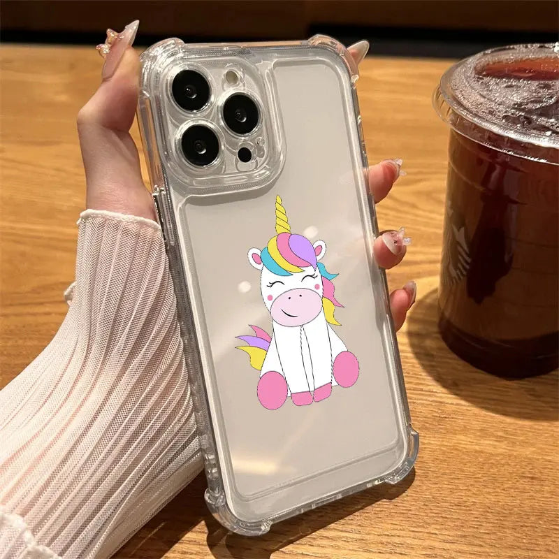 Happy Rainbow Unicorn Clear Case