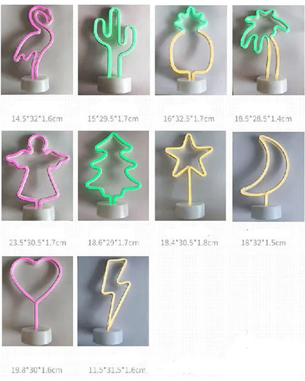 Unicorn & Flamingo Neon Night Light Set