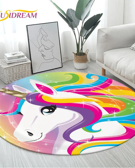 Rainbow Sunburst Unicorn Rug