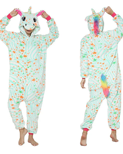 Mint Stripe Green Unicorn Onesie