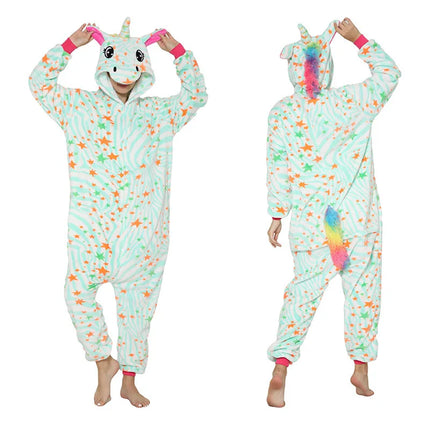 Mint Stripe Green Unicorn Onesie