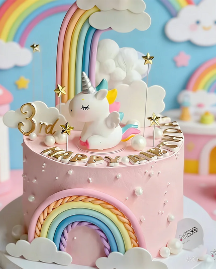 Rainbow Unicorn Cloud Cake Topper