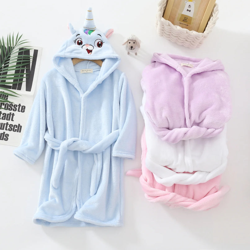 Pink Hooded Unicorn Terry Robe