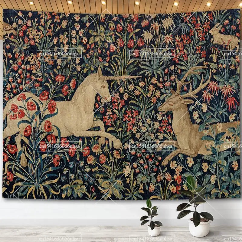 Boho Unicorn Tapestry Hanging