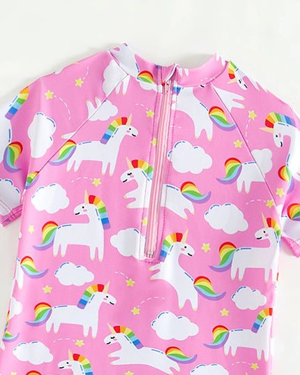 Pink Baby Girl Unicorn Swimsuit