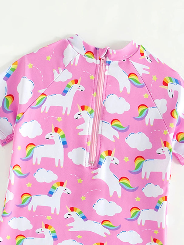 Pink Baby Girl Unicorn Swimsuit