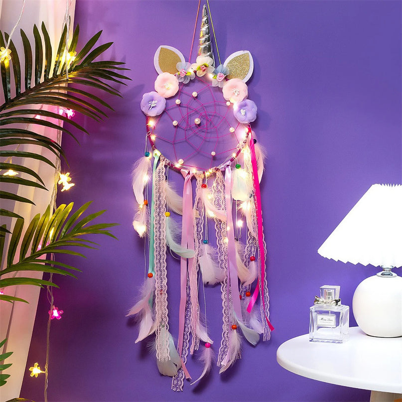 Pink Unicorn Dreamcatcher Decor