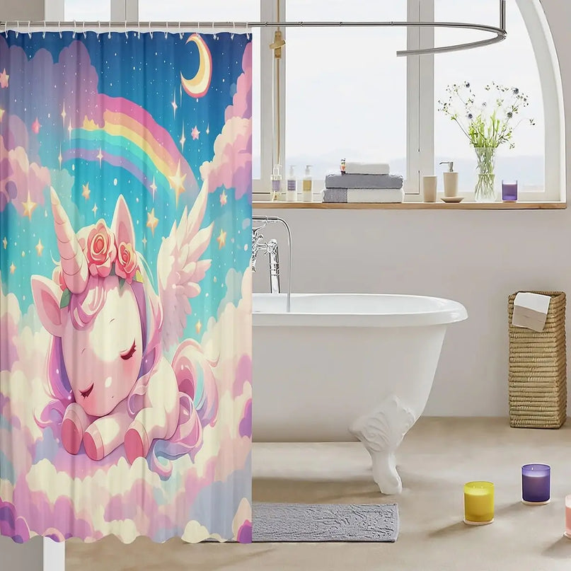 Sweet Winged Unicorn Shower Curtain