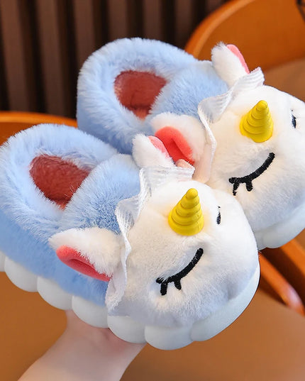 Soft Pink Unicorn Kids Slippers