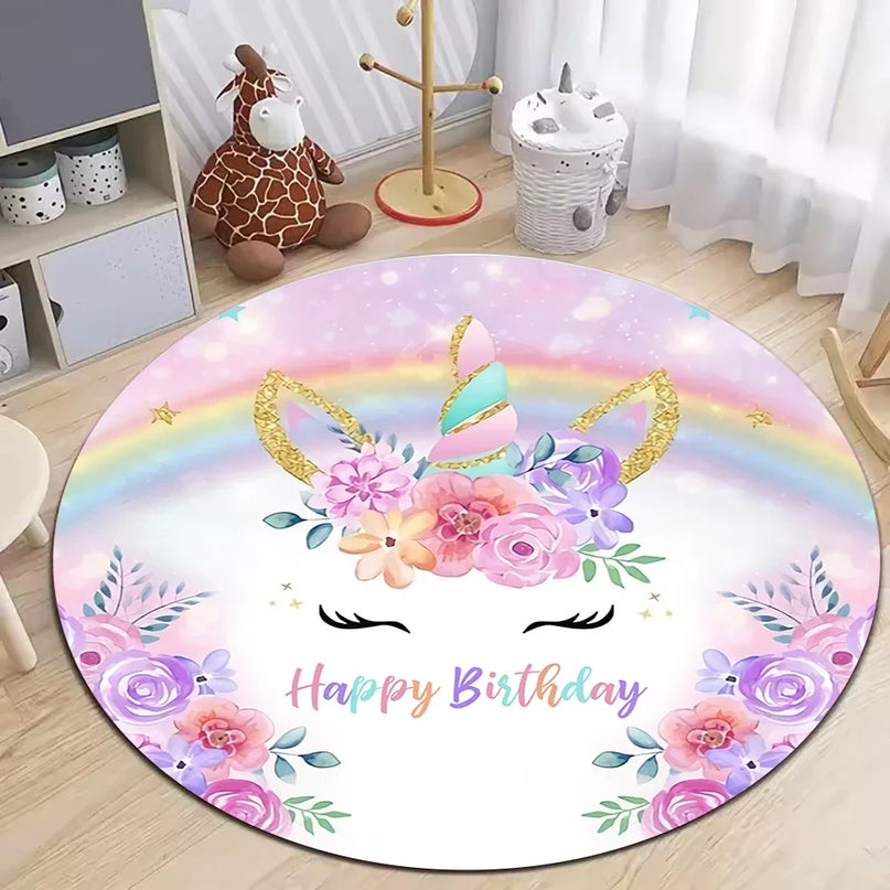 Birthday Unicorn Party Rug