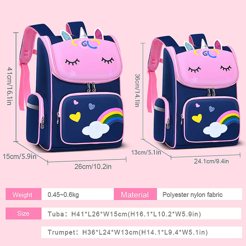 Navy Unicorn Elementary Backpack