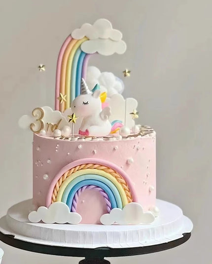 Rainbow Cloud Unicorn Cake Topper